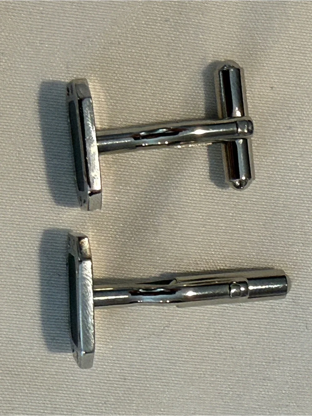 Triton Men's Black and Silver Octagon Screw Cufflinks